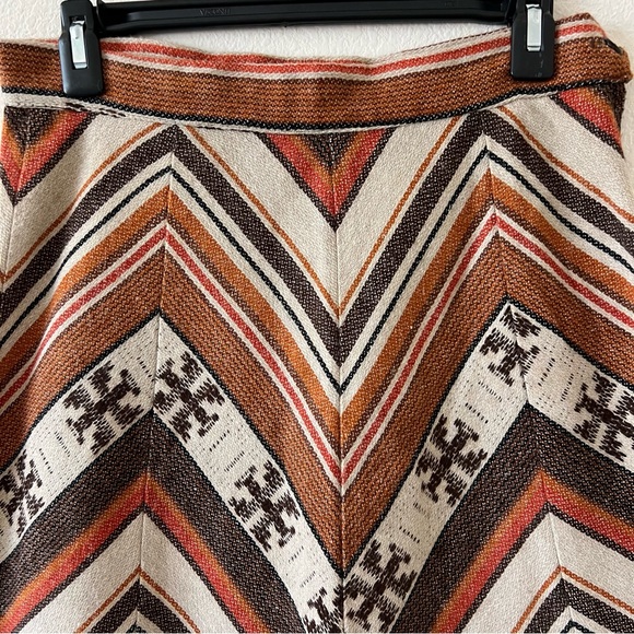 True Vintage 70s Aztec Southwestern Chevron Print A-line Skirt SZ Small - Picture 3 of 15